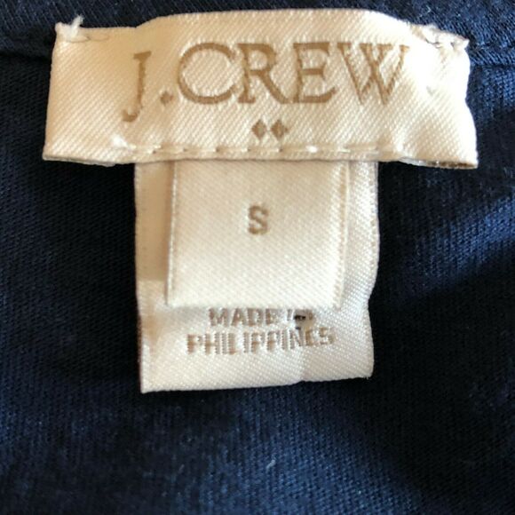 J crew factory size small navy blue tank top crochet lace Detail Sleeveless BOHO - Picture 5 of 7
